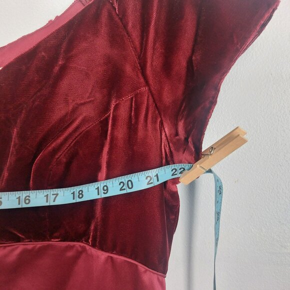 Alfred Angelo Red Velvet Satin Gown Size 20W Formal Romantic Holiday Dress - Picture 12 of 15